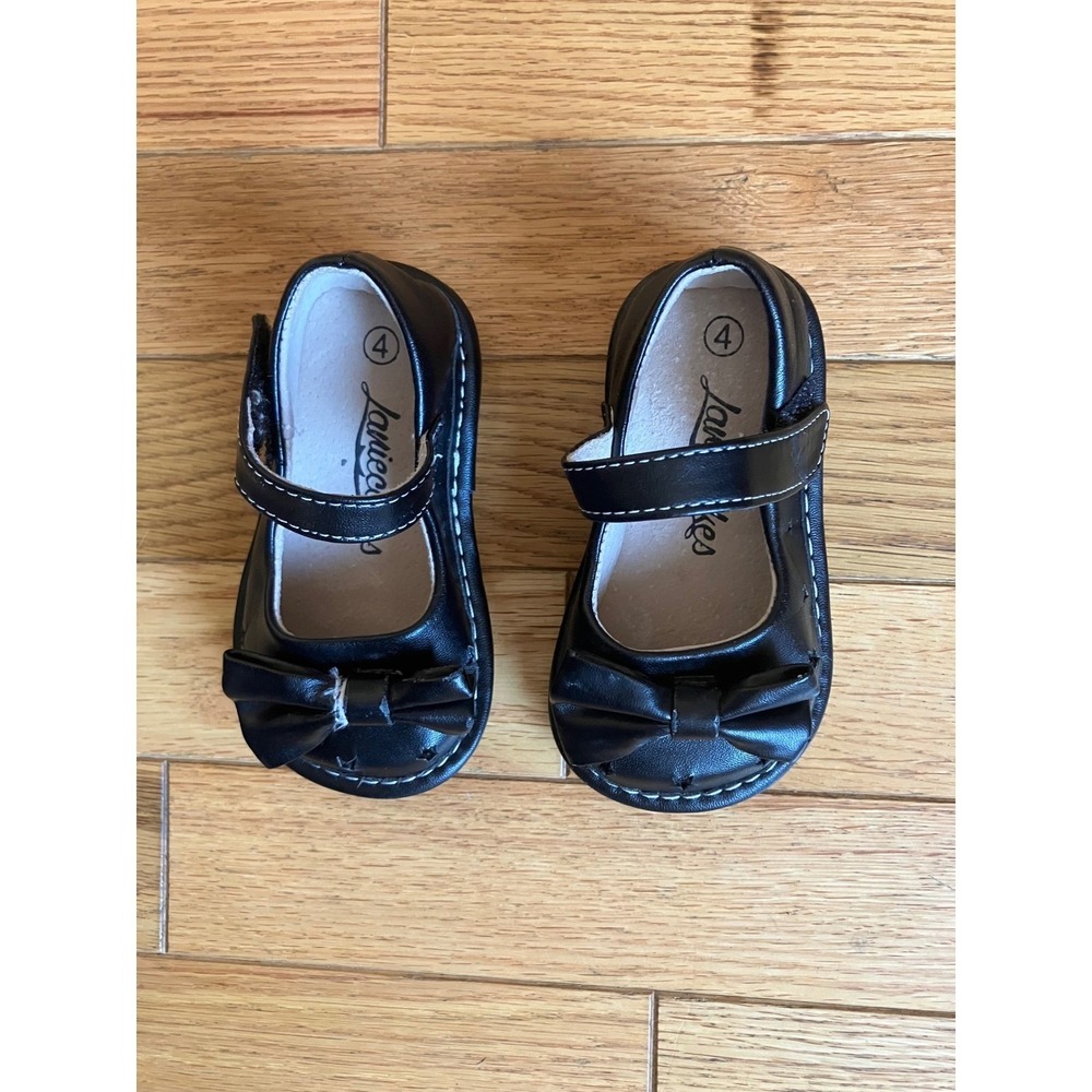 JamieCakes Black Mary‎ Jane Shoes Kids Size 4 Baby Bow Stars